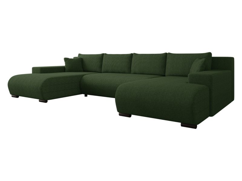 Narożnik z funkcją spania MIRJAN 24 Nojan U sztruks butelkowa zieleń 1 szt.