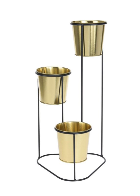 Kwietnik Stojący ProGarden Metalowy Złoty 23x46cm