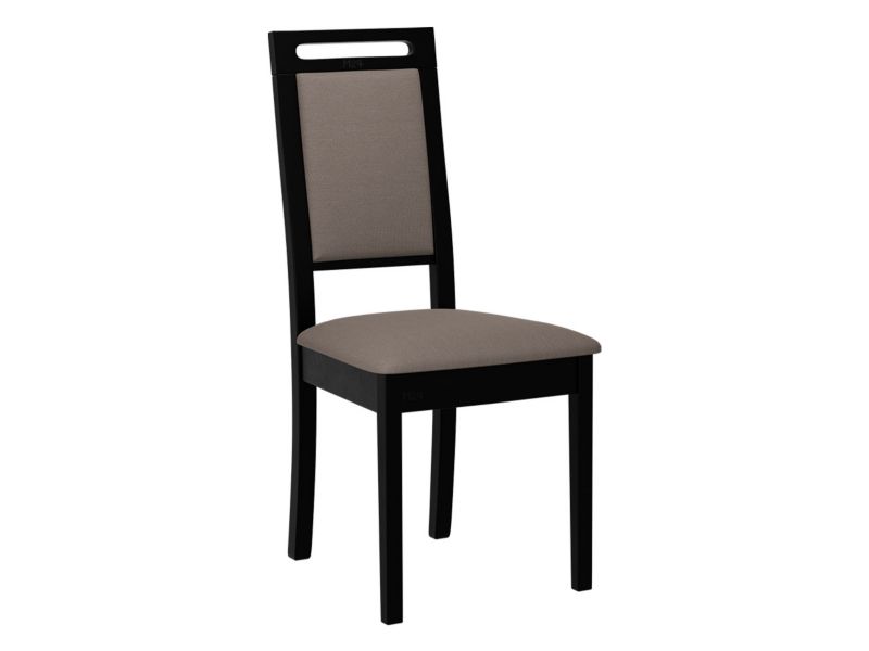 Krzesło MIRJAN 24 tapicerowane Roma XV czarny/brązowa plecionka 1 szt.