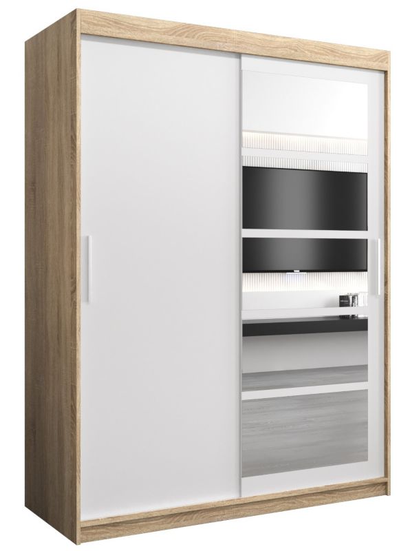 Szafa przesuwna Abiks ROMA 1 150 sonoma + biały mat 1 szt.