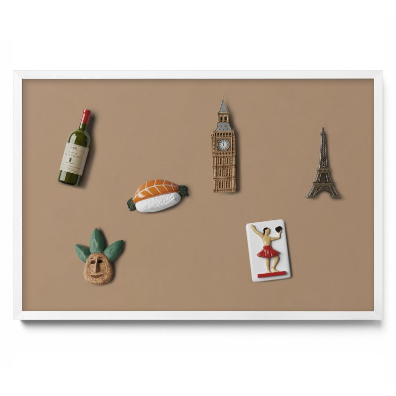 Tablica na magnesy Tulup 60x40 cm Kolor jasnobrązowy w białej ramie 1 szt.