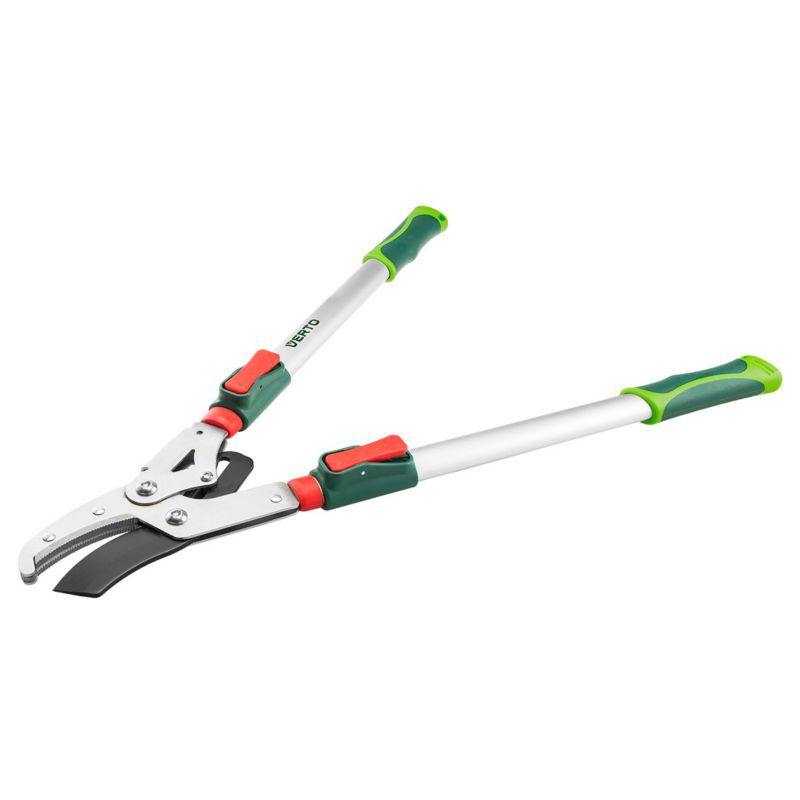 Sekator ogrodowy VERTO do gałęzi kowadełkowy teleskopowy 670 mm, średnica cięcia 45 mm, uchwyty aluminiowe 1 szt