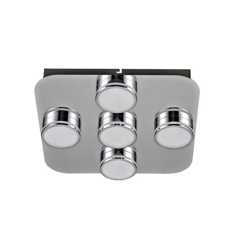 Plafon sufitowy nowoczesny Italux Marcel chromowany LED 5W 3000K 400lm IP20 wym: 6,2 x 32 x 32 cm metal - 1 szt.