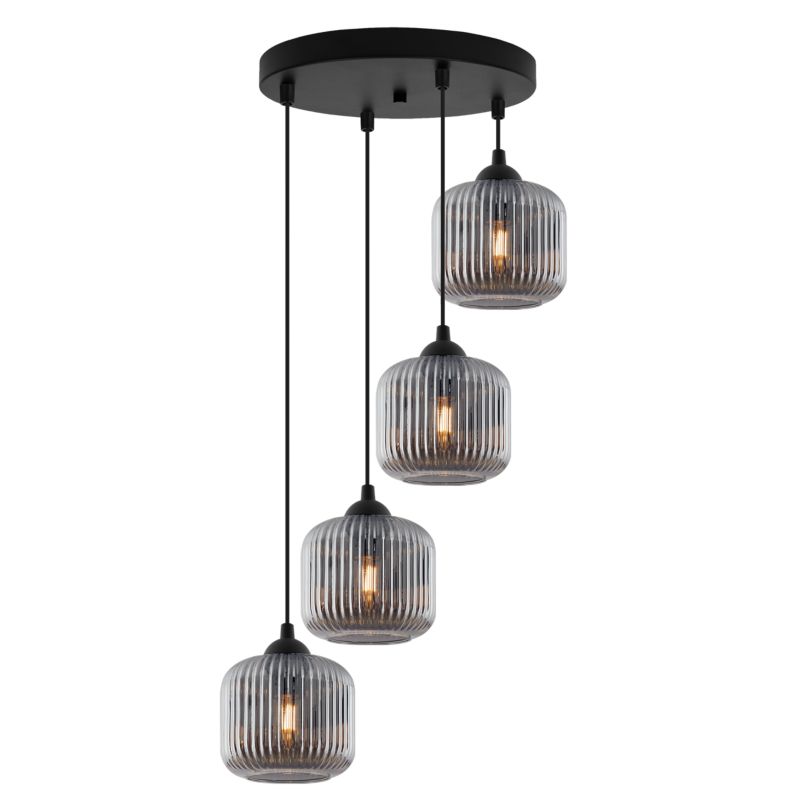 Lampa sufitowa wisząca Light Home LH Riffle Walec 4x E27 60W szary 1szt.