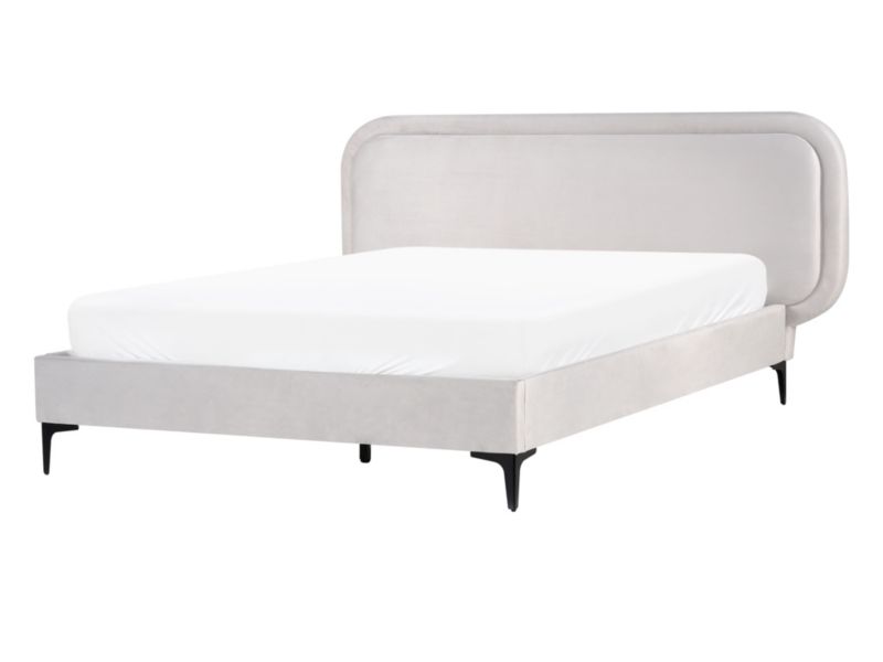 Łóżko Welur Suzette 140 x 200 cm Jasnoszary 1 szt.