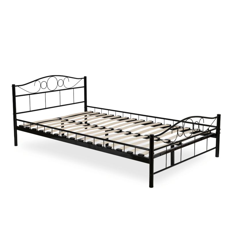 Łóżko Metalowe Griffin Mebel Elite 120x200 Czarny 1 szt