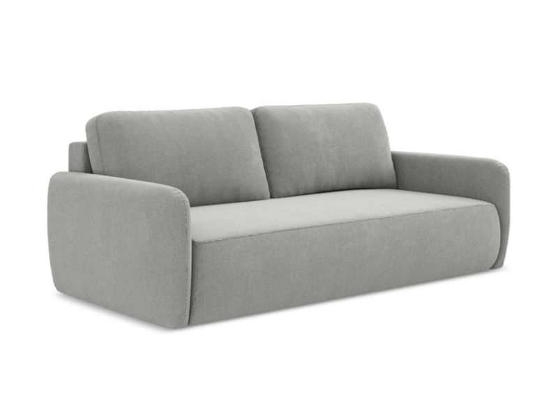 Kanapa 3-osobowa z funkcją spania LaMiaSofa CORLE z tkaniny strukturalnej 218x102 cm jasny szary 1 szt.