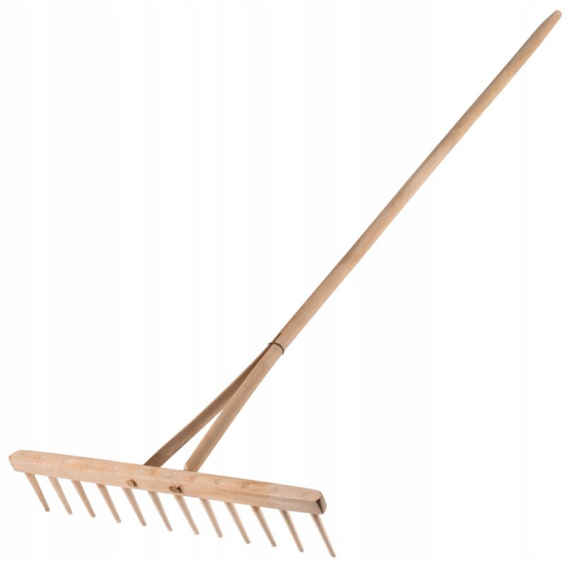 Grabie KADAX Do Siana Trawy Liści Drewniane Z Trzonkiem szerokie Lekkie 65x158cm 1szt.