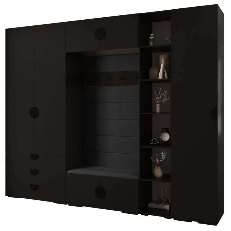 Garderoba do przedpokoju Abiks INOVA 4 Z11 czarny+czarny+manila18 1 szt.