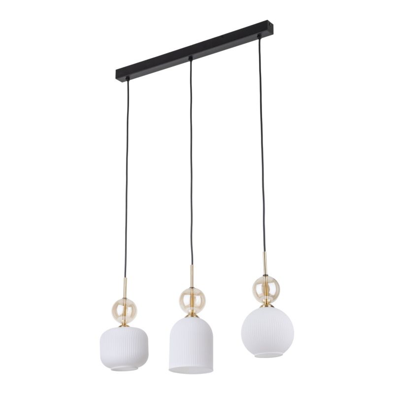 Lampa wisząca TK-Lighting Sophia Cognac ryflowane eleganckie klosze 3Xe14 - 1szt.