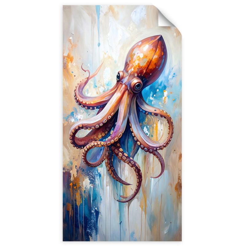 Plakaty samoprzylepne do salonu sypialni Feeby Ośmiornica Owocze morza 80x160cm 1szt