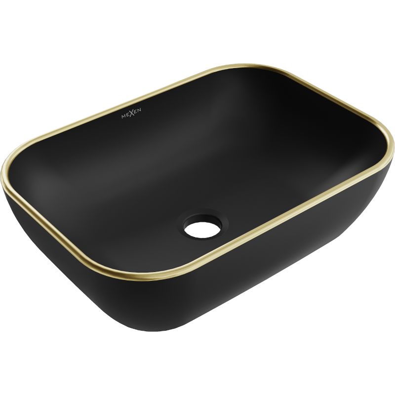 Umywalka nablatowa Mexen Rita czarny/złoty 45,5x32,5 cm 21084575 1 szt.