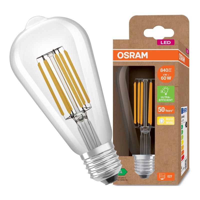 Żarówka LED Osram ST64 E27 3.8W 806lm 3000K 320st Filament 1 szt.