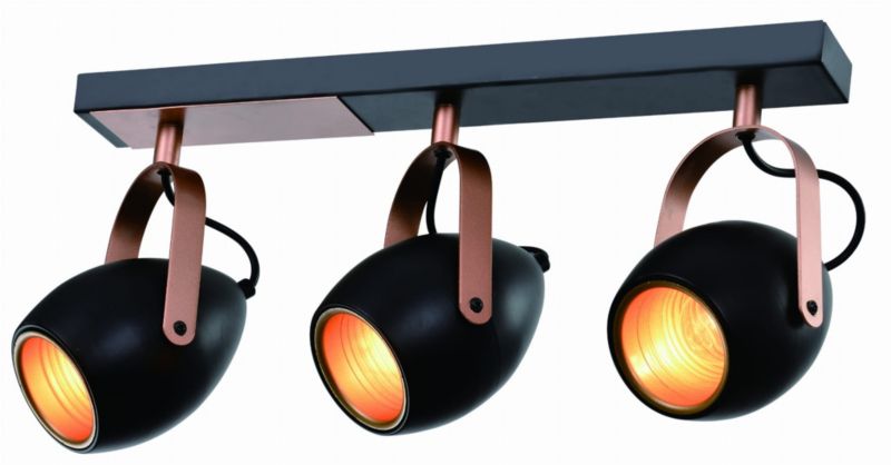 Lampa sufitowa Candellux Anica czarno-miedziana 3 x E14 x 40W wym: 46 x 13 cm - 1 szt.