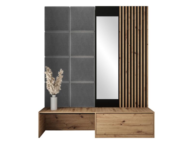 Zestaw MIRJAN 24 Premium I dąb artisan/czarny + szary 1 kpl.