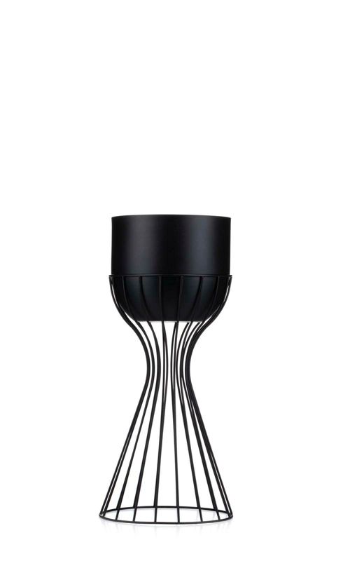 Kwietnik HowHomely Metalowy Czarny 20x46 cm 1 szt.