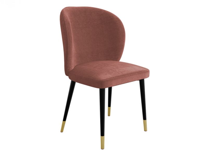 Krzesło MIRJAN 24 tapicerowane Cleo czarny/złoty/róż indyjski 1 szt.