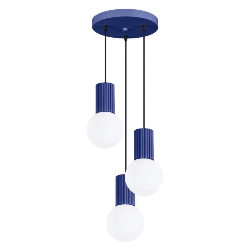 Lampa wisząca Sollux Lighting Halo 7600 ultramaryno-biała nowoczesna 3xG9 x 1 szt.