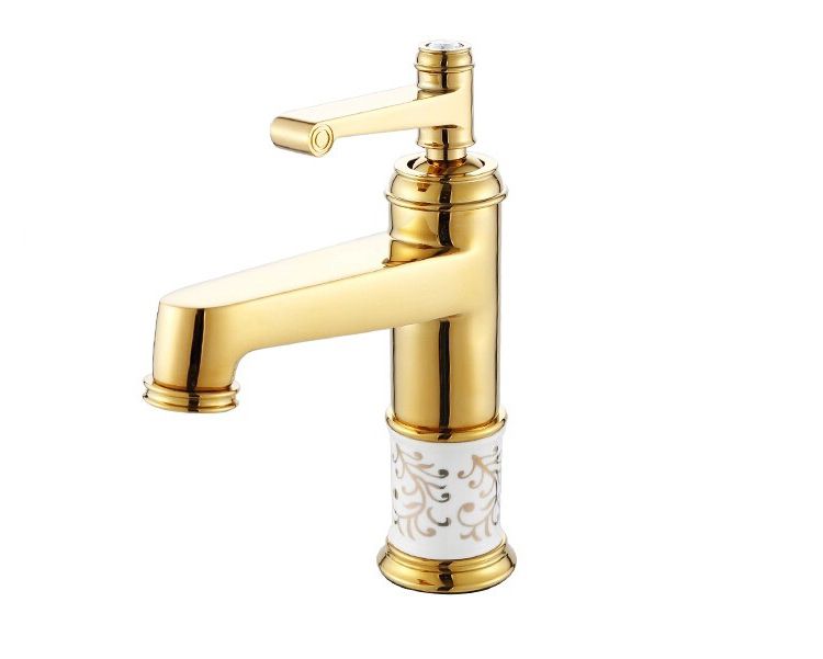 Bateria umywalkowa Lauferi MINEA mosiężna stojąca złota retro 1 szt.