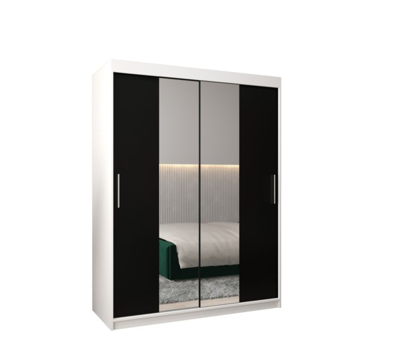 Szafa przesuwna Garderoba Abiks Tokyo 1 150 biały + czarny 1 szt.