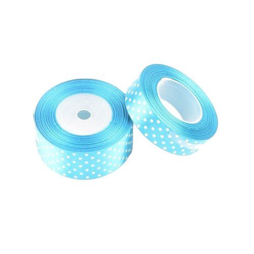 Wstążka satynowa Neopak Tasiemka Błękitna Kropki 25mm 22m 1 szt.