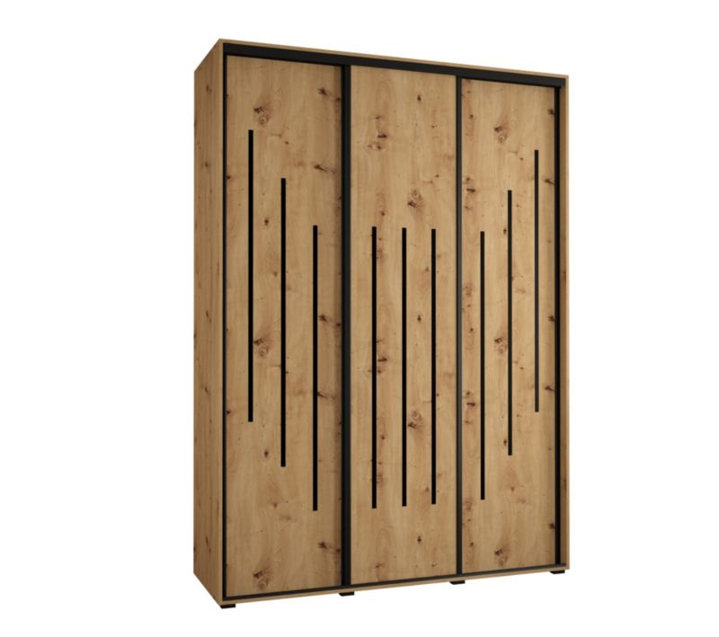 Szafa przesuwna Abiks DAVOS 8 wysoka szer.180cm gł.45cm artisan/artisan/czarny 1szt.