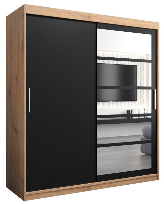 Szafa przesuwna Abiks ROMA 1 180 artisan + czarny mat 1 szt.