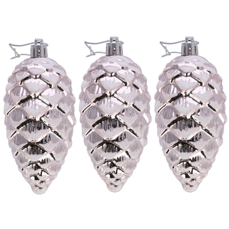 Bombki plastikowe Jumi szyszki 11 cm szampańskie 3 szt.