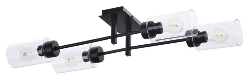 Lampa sufitowa wisząca Rabalux Prudence 6726 czarno-przezroczysty nowoczesna 4xE27 x 1 szt.