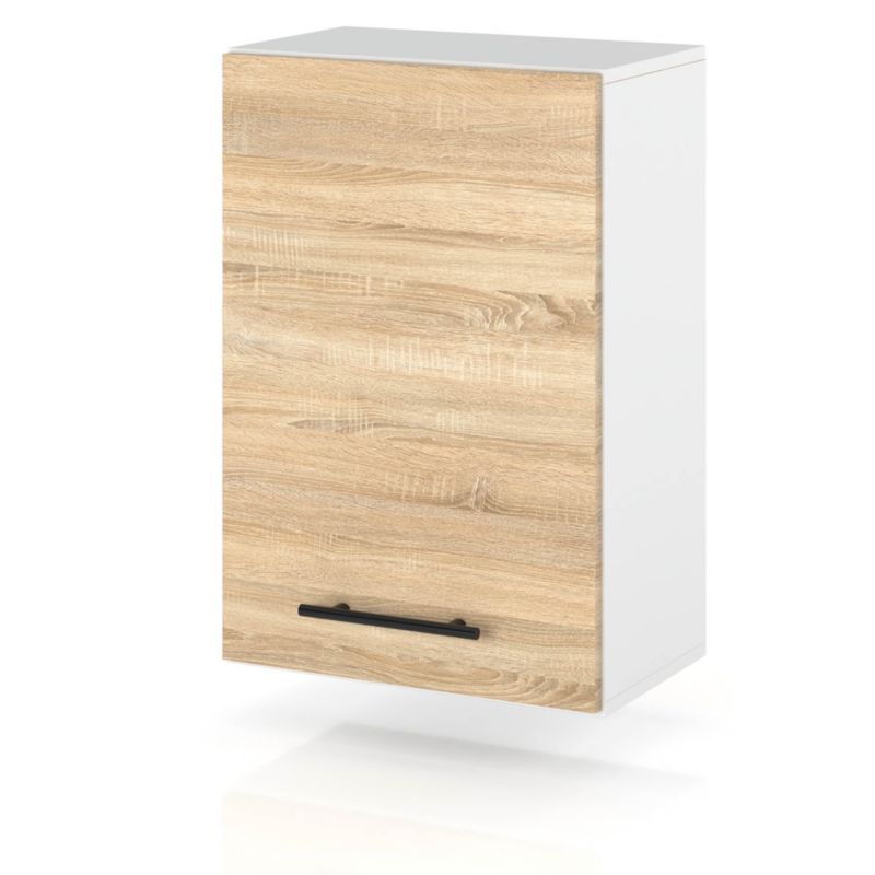 Szafka Kuchenna Hurtownia-Mebli Wisząca W45 sPremium 45cm Biały Mat Dąb Sonoma 45x32x72 cm 1szt.