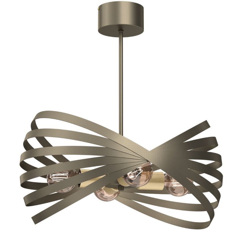 Lampa wisząca Luminex Sparkle tytanowe złoto-złoty mat wym: 58 x 50,5 x 50,5 cm 4xE14 x 15W 1 szt.