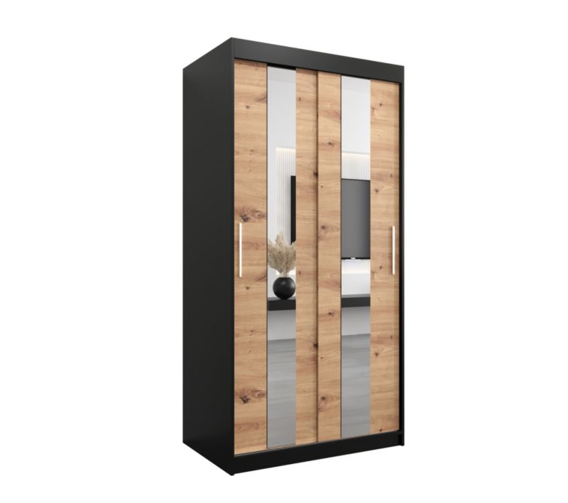 Szafa przesuwna Garderoba Abiks POLE 100 czarny/artisan 1 szt.