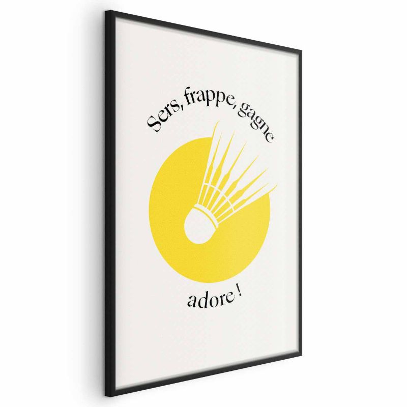 Plakat Artgeist Lotka do badmintona 40x60 cm z ramą czarną 1 szt