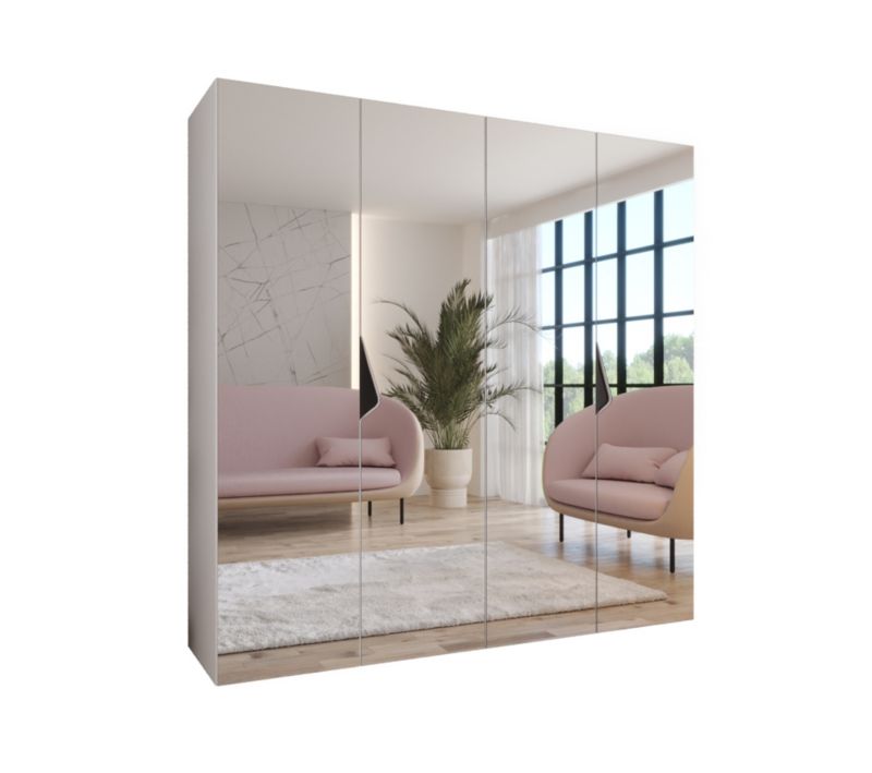 Szafa uchylna z lustrem otwierana Abiks SANDI 3 200 wys 202 cm Biały + Czarny 1 szt