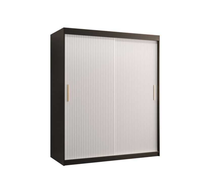 Szafa przesuwna Abiks RIFLO SLIM 1 150 czarny mat+ biały mat 1 szt.