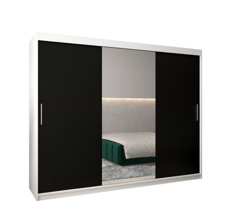 Szafa przesuwna Garderoba Abiks Tokyo 1 250 biały + czarny 1 szt.