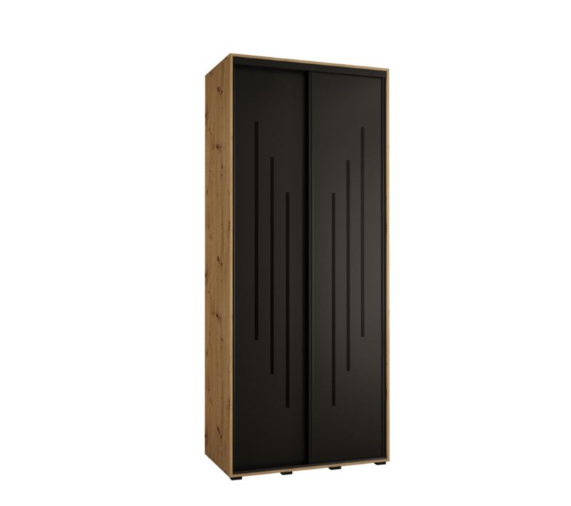 Szafa przesuwna Abiks DAVOS 8 wysoka szer.100cm gł.60cm artisan/czarny/czarny 1szt.