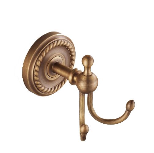 Wieszak na ręczniki Lauferi DANAE mosiężny haczyk sczotkowany mosiądz retro 1 szt.