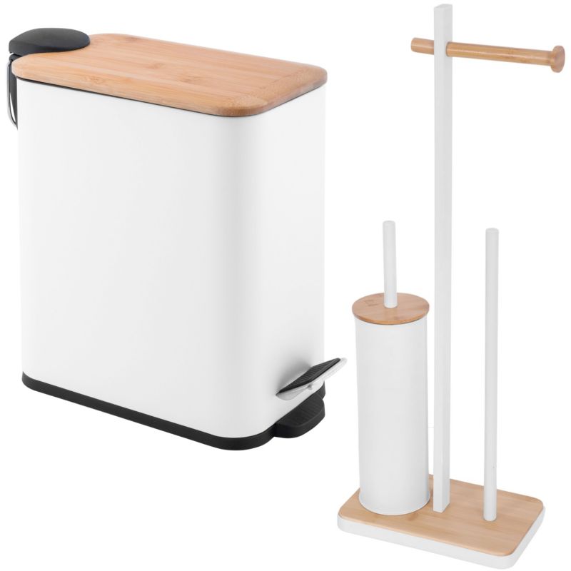 Zestaw Łazienkowy MOBY YAMI - Yoka Home: Kosz na śmieci 5L i Stojak uchwyt na Papier ze Szczotką do WC - 1 szt.