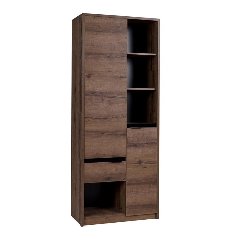 Regał MIRJAN 24 Denver R2D1SZ dąb monastery / czarny połysk 1 szt.