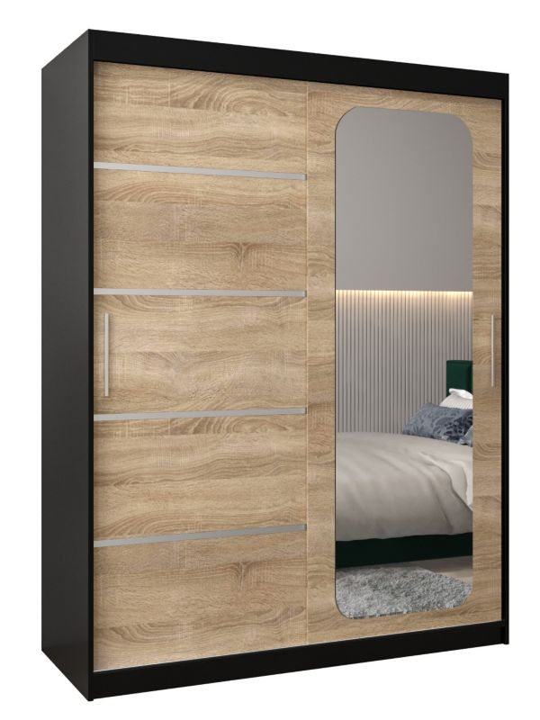 Szafa przesuwna Garderoba Abiks PROMO V2 150 czarny/sonoma 1 szt.