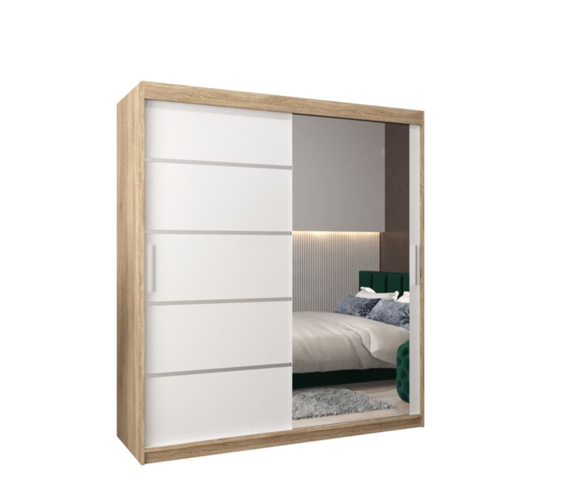 Szafa przesuwna Garderoba Abiks Verona 2 180 sonoma + biały 1 szt.