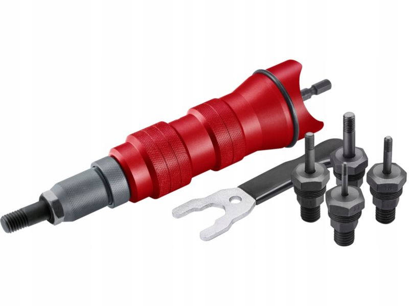 Nitownica adapter Fortum do nitonakrętek na wkrętarkę m3-m8 mocna lekka zestaw 1 sztuka