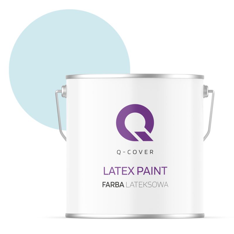 Farba Lateksowa Do Ścian i Sufitów Q-Cover Biel złamana w niebeski H0378 Głęboki Mat 5L