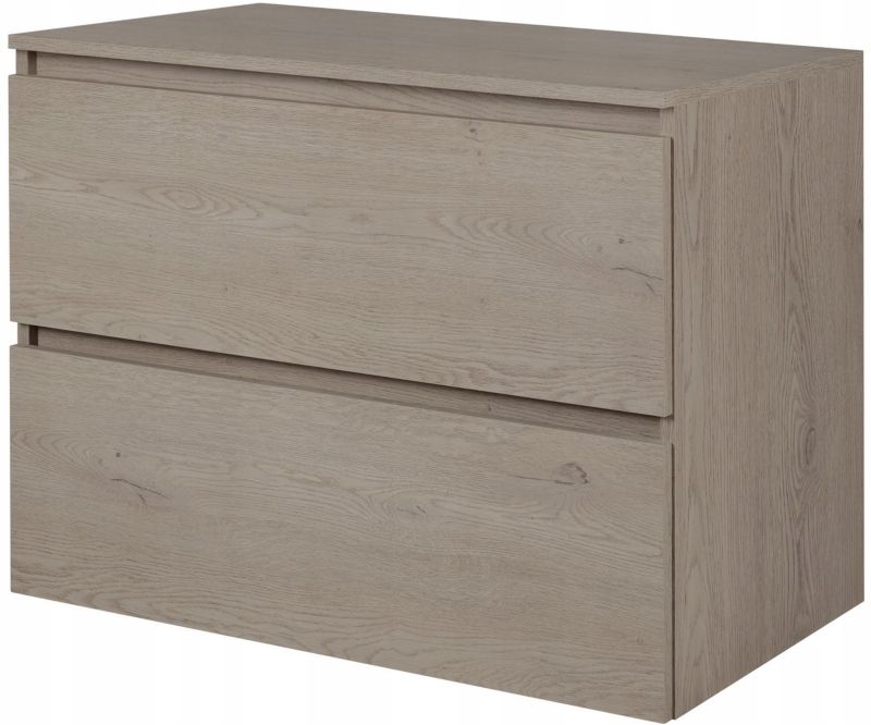 Szafka pod umywalkę Furnidea 80 cm dąb ciemny wisząca z blatem Simple 1 szt.