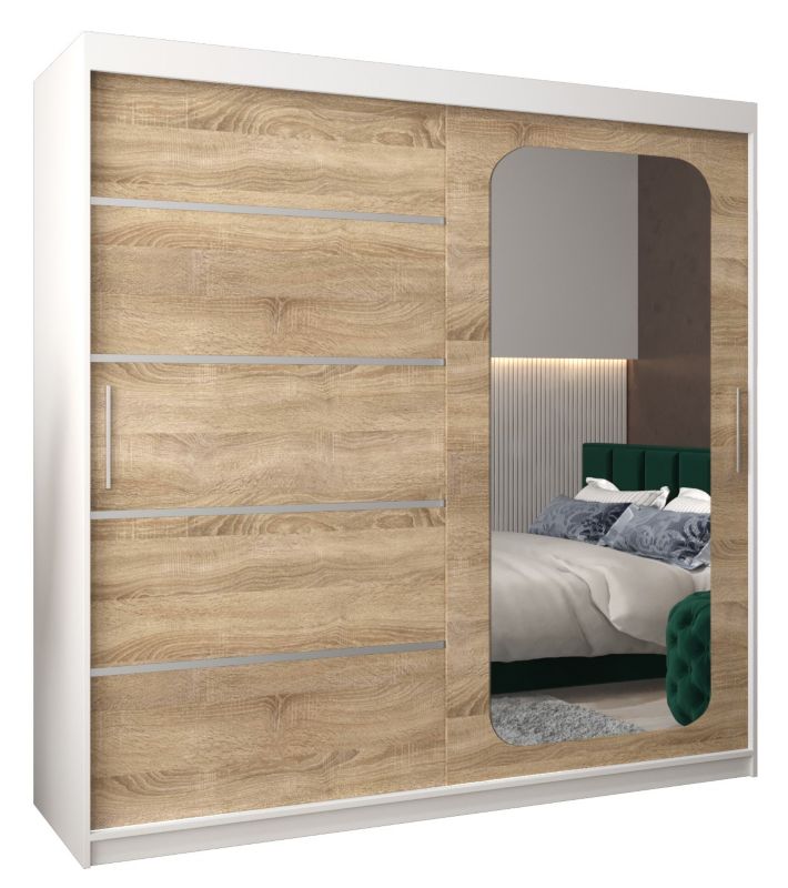 Szafa przesuwna Garderoba Abiks PROMO V2 200 biały/sonoma 1 szt.