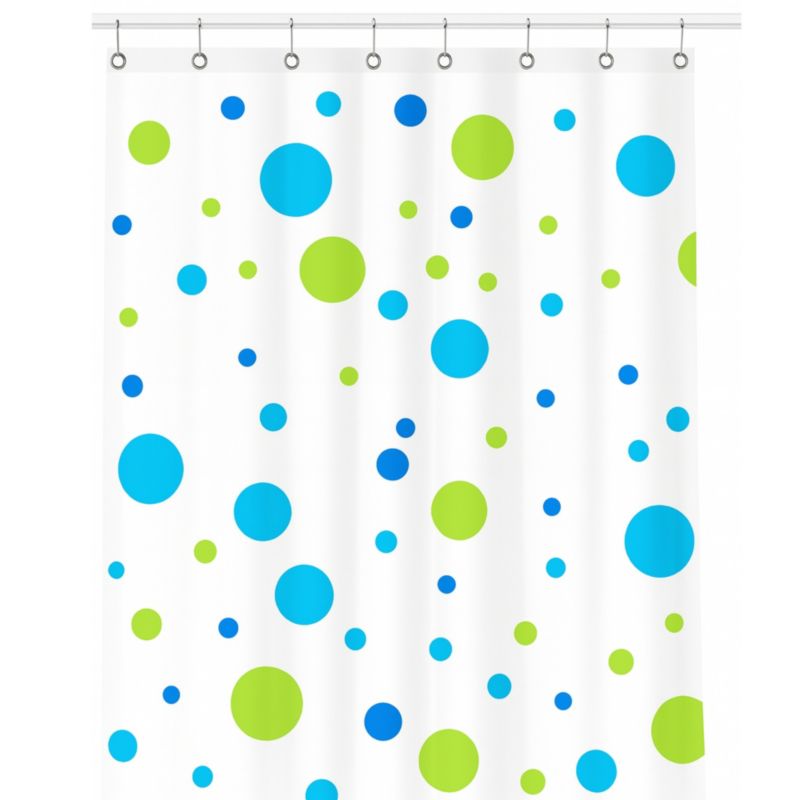 Zasłona prysznicowa Estiva PEVA 180x200 wzór Koła zielone blue 1 szt.