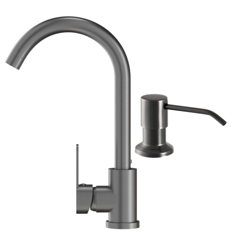 Bateria Kuchenna + Dozownik Okrągły Granitan Prestige Gun Grey Metalik 1 szt.