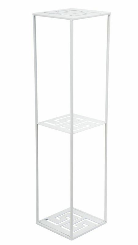 Kwietnik Stojący HowHomely Metalowy Biały 24x80 cm