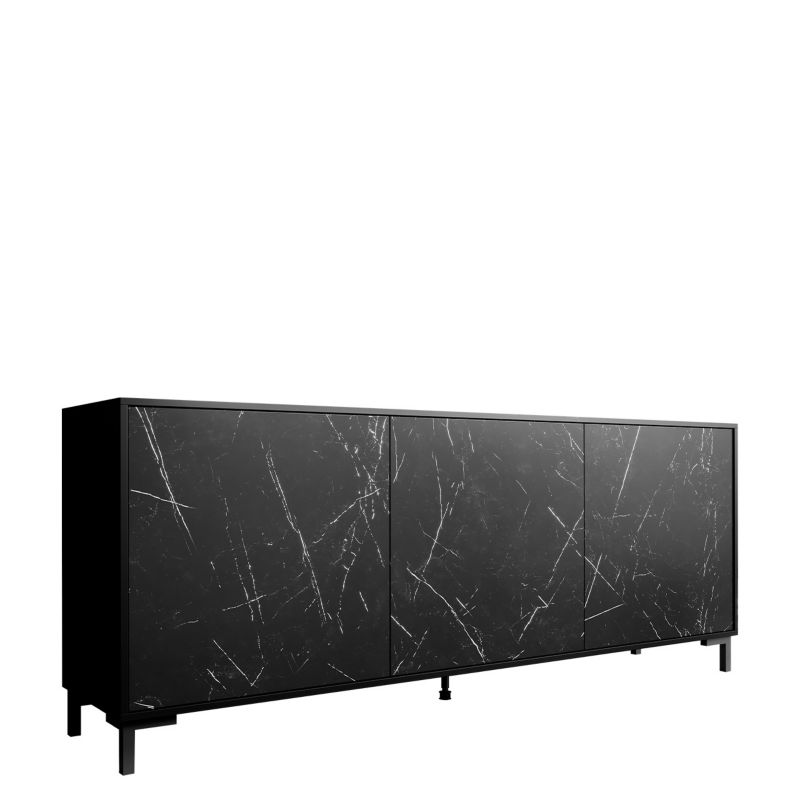 Komoda MIRJAN 24 Marmo 200 3D czarny / czarny marmur 1 szt.